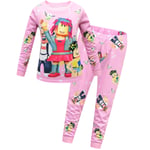 Pojkar Flickor Roblox T-shirt Toppar Byxor Pyjamas Sleepsuit Barn Present Pink 140cm