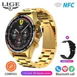 Lige-Montre Intelligente De Fitness Pour Homme,Extérieur,Positionnement Boussole,Contrôle D'accès Ndavid,Étanche Ip68,Montre Intelligente De Santé,400mah, - Type Steel Gold