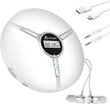 Discman Lecteur Cd Portable Avec Batterie Int?gr?e - Nouveaut? 2024 - ?couteurs Fusion - Baladeur Lecteur Cd Pour Voiture, Mini Walkman Cd, Compatible Avec Cd-R, Cd-Rw Et Mp3 - Blanc