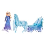 Mattel Disney Frozen Elsa Fashion Doll with Removeable Dress & Shoes, Mythical Horse-Like Nokk & Adventure Carriage, Inspired by Frozen: Winter Festival, JBG56