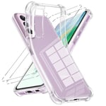 Vauki Coque pour Samsung Galaxy S21 FE 5G avec 2 Verre Trempé,Transparente Antichoc Silicone Souple Minc Étui Housse de Téléphone Protection Anti-Rayures Clair Clear TPU Case pour Samsung S21 FE