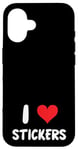 iPhone 16 I Love Stickers - Heart - Art Artist Journal Journaling Case