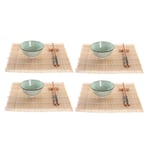 Sushisetti DKD Home Decor 14,5 x 14,5 x 35 cm Kivitavara Itämainen (16 Kappaletta)