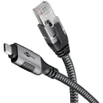 goobay 5m Câble USB-C vers RJ45 Ethernet CAT 6 pour une connexion Internet filaire stable avec routeur/modem/commutateur réseau/remplace l’adaptateur USB vers RJ45 / 1 Gbit/s - 70752