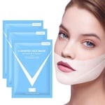 3kpl Lifting Facial Mask Face V-muotoinen kasvojen hoikentava side Lift Up kaulan muotoinen naamio Vähennä kaksoisleukaa kasvojen hieronta kosteuttaa ihoa