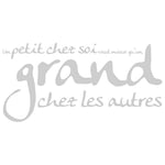 StickHappy SPMA0003-gris clair-150x75 Stickers citation un petit chez soi Gris Clair 150 x 75 x 0,1 cm