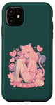 Coque pour iPhone 11 Anime Cat Girl Manga Hearts Kawaii Cute Holiday Valentines