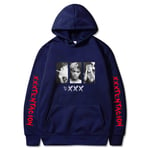 (Aasialainen kokoLNavy blue 118)XXXTentacion Hupparit Hupparit Miehet Naiset Rento villapaita Streetwear Sudadera Hombre Hip Hop HUPPERIT Hauskoja printtihuppareita SHRY