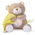 APUNOL Veilleuse Bébé Musicale et Lumineuse, Rechargeable Peluche Bebe Teddy Projecteur pour dormir lampe de projection enfants avec Fonction de Capteur de Cris, Projection de Lumière, Musique et Sons