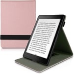 Étui Pour Liseuse Électronique Compatible Avec Kobo Aura One - Étui Housse Rabat Liseuse Simili Cuir Or Rose