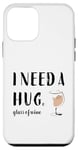 Coque pour iPhone 12 mini Buveur amusant pour amateurs de vin blanc avec inscription « I Need a Huge Glass of Wine »