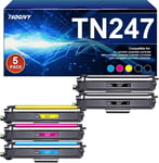 TN-243CMYK TN247 Lot de 5 Toners compatibles avec Brother TN243CMYK TN-247 pour Toner Brother MFC L3750CDW DCP-L3550CDW MFC-L3750CDW HL-L3210CW MFC-L3770CDW (2 Noir, Cyan, Jaune, Magenta)