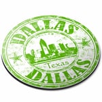 Round Mouse Mat - Dallas Texas USA Travel America Office Gift #5864