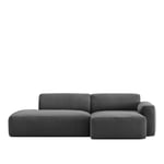 NO GA - Brick 2-Seater Chaise Lounge Open End Left - Shadow Dark Grey - Sofaer - no-ga-studio - Grå