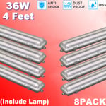 8x 4 Ft 36W Batten Light Shop Light Utility LED Neutral White for Office Garage