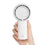 JISULIFE Handheld Turbo Fan [16H Max Cooling Time] Mini Portable Hand Fan, 4000mAh USB Rechargeable Personal Fan, Battery Operated Small Pocket Fan with 5 Speeds for Travel/Outdoor - White