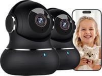 litokam Camera, 2K Indoor Camera with 360° Auto Tracking, Pet Camera with Motion Detection, IR Night Vision, 2-Way Audio, WiFi Camera for Nanny/Baby Monitor, Wireless Camera Work with Alexa, 2 Pack