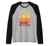 Antlers and attitude Retro men vintage deer hunting Raglan Baseball Tee