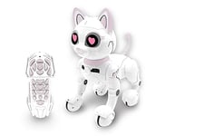 Lexibook - Power Kitty® - Chat Robot Télécommandé, Robot Intelligent Programmable, Lumière, Son, Blanc/Rose - KITTY01