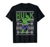 Marvel Hulk Retro Ugly Christmas Sweater Style Smash Jump T-Shirt