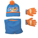 Paw Patrol Dogs Marshall Chase Rubble Kids Children Winter Hat Gloves Snood Set