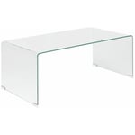 Table Basse Rectangulaire 100 x 50 cm Complètement en Verre Transparent de Style Minimaliste pour Salon Contemporain ou Moderne Beliani