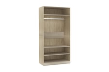 Be Basic Garderobe sonoma eik 100x50x200 cm sponplate - Brun