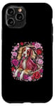 iPhone 11 Pro Cartoon Irish Setter dog with roses Case