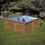 Piscine hors sol bois carrée - 305x305x119cm - CARRA 3  