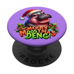 Adorable bébé hippopotame Moo Deng Merry Moostmas Christmas Cheer PopSockets PopGrip Adhésif