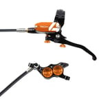 Hope Tech 4 E4 Disc Brake - Colours Black / Orange No Rotor Front or Rear RH Standard Hose 1600mm Black/Orange