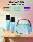 Mini Karaoke Machine 2 Wireless Microphones Adults Kids Bluetooth Loud Speaker