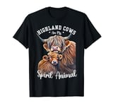 Highland Cows are My Spirit Animal Cute Mom Baby Fluffy Cow T-Shirt