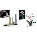 LEGO 21028 Architecture New York City Skyline, Collectible Model Kit for Adults to Build & 10311 Icons Orchid Artificial Plant Building Set with Flowers, Home Décor Accessory for Adults