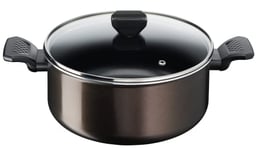 TEFAL B5544602 Easy Cook&Clean Faitout 24cm (4,7L) + couv, Antiadhésif, Thermo-Signal™, Tous feux sauf induction, Fabriqué e, N/C