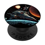 An Astronaut in a Spacesuit on the Moon Space Galaxy PopSockets Swappable PopGrip