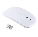 Souris pour PC VIBOX USB Sans Fil Ultra Plate Universelle Capteur Optique 3 Boutons Ordinateur (BLANC)