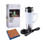 Electric Car Cup, 12V Electric Water Insulated Car Mug Travel Heating Cup Kettle for Hot Coffee Milk Tea.(白色)