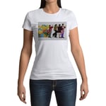T-Shirt Femme Col Rond The Beatles Yellow Submarine Dessin Film 70's Hippie Pop