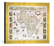 Kunst für Alle 'Image encadrée de Willem Blaeu Africa Nova, c.1617, d'art dans Le Cadre de Haute qualité Photos Fait Main, 40 x 30 cm, Doré Raya