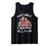 Most Likely To Bring Home A Dog Funny Paw Dog Christmas Tank Top