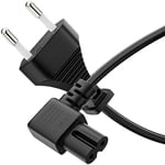 Sonero Câble d'alimentation 2 pôles, 2.00m, prise européenne type C sur prise CEI C7 Euro 8 mâle, angle 90° bloc d'alimentation câble d'alimentation pour TV, PS5, PS4, PS3, appareils ménagers, noir