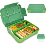 Bento Lunch Box Barn, Bento Lunch Box Vuxna med 5 Fack och 1 Salladsdressing Behållare, Snack Box för Barn och Vuxna Arbete Skola