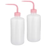 PATIKIL 500ml Wash Bottle, 2pcs Plastic Squeeze Bottle Narrow Mouth Bottle Watering Tools Foam Bottle for Green Soap Cleaning Washing Irrigation, Pink Clear