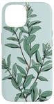 iPhone 14 Leaves Botanical Plant Line Art Sage Green Wildflower Floral Case