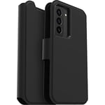 OtterBox Strada Via Case for Samsung Galaxy S22, Shockproof, Drop Proof, Slim, Soft Touch Protective Folio Case with Card Holder, 2x Tested to Military Standard, Black