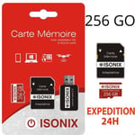 Carte Micro-Sd 256 Go Classe 10 4k Sdxc Smartphone Tablette Caméra Sport 100% Reél Class 10 + Lecture Carte