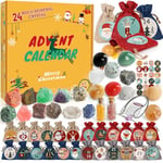 RAMXCION Crystal Advent Calendar 2024 for Kids,24 Days Natural Crystals Minerals Fossils Advent Calendar Gemstone Christmas Countdown Calendar Enthusiasts Rock Collection Girls Boys Women Men Adult