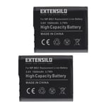 EXTENSILO 2x Batteries compatible avec Sony Cyber-Shot DSC-HX7VB, DSC-HX7VL, DSC-HX7VR appareil photo, reflex numérique (1020mAh, 3,6V, Li-ion)