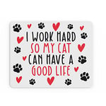 Tongue in Peach Funny Mouse Mat | Office Work Mouse Pad Desk Accessories Computer Admin Coworker Colleague | My Cat Can Have A Good Life | Stationary | MM19